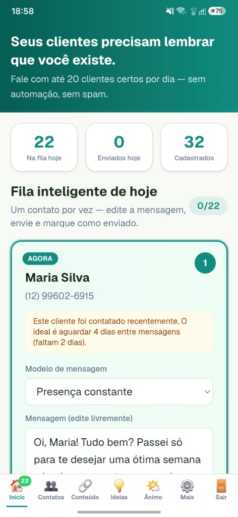Interface de aplicativo mobile